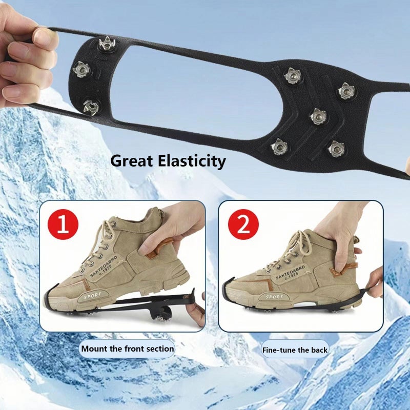 ESUOHYM Ice Cleats for Shoes and Boots Crampons Track Spikes Shoe Spikes for Snow and Ice Non Slip Ice Grippers for Women and Men - Image 3