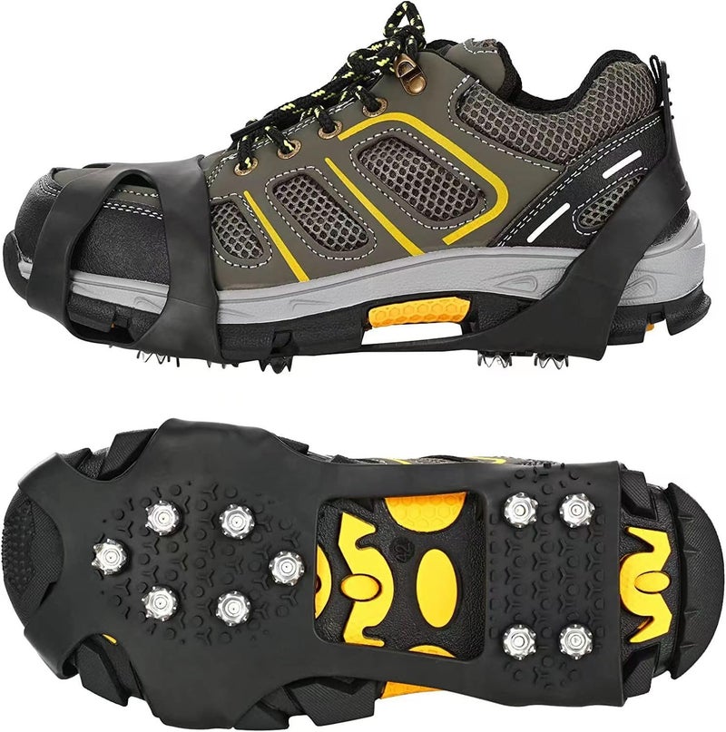 ESUOHYM Ice Cleats for Shoes and Boots Crampons Track Spikes Shoe Spikes for Snow and Ice Non Slip Ice Grippers for Women and Men - Image 1