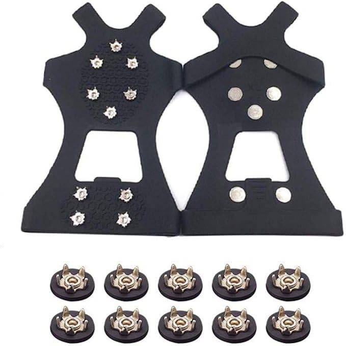 ESUOHYM Ice Cleats for Shoes and Boots Crampons Track Spikes Shoe Spikes for Snow and Ice Non Slip Ice Grippers for Women and Men - Image 4
