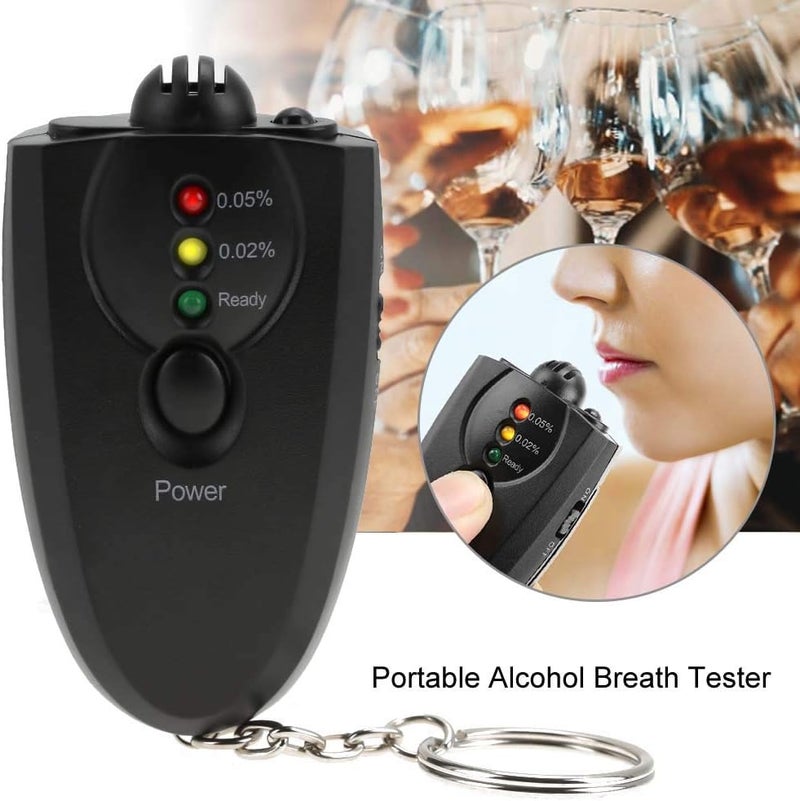 klarako Keychain Breathalyzer,Portable Keychain LED Alcohol Breath Tester Breathalyzer Tester Alcohol Breathalyzer Tester with Torch Function Black - Image 2