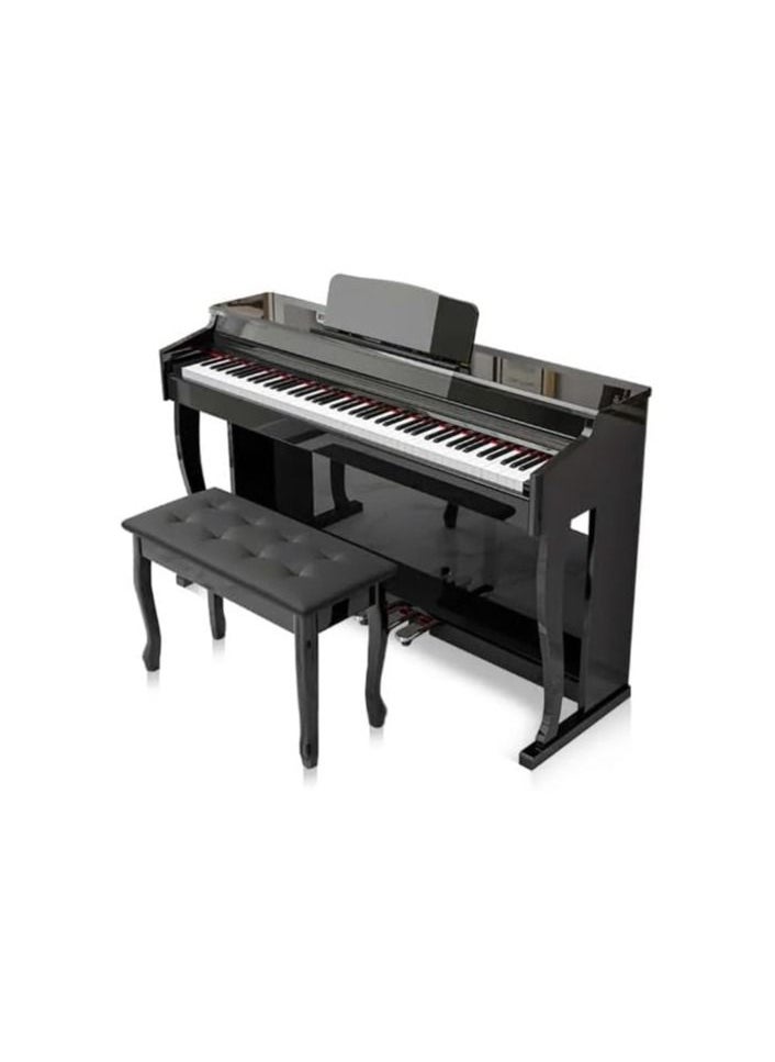 Megarya Professional Design Upright Digital Piano 88 Hammer Action Piano Superimposed Sound Effect USB Jack Electronic Organ Polished Finish (Polished Ebony)  - Image 1