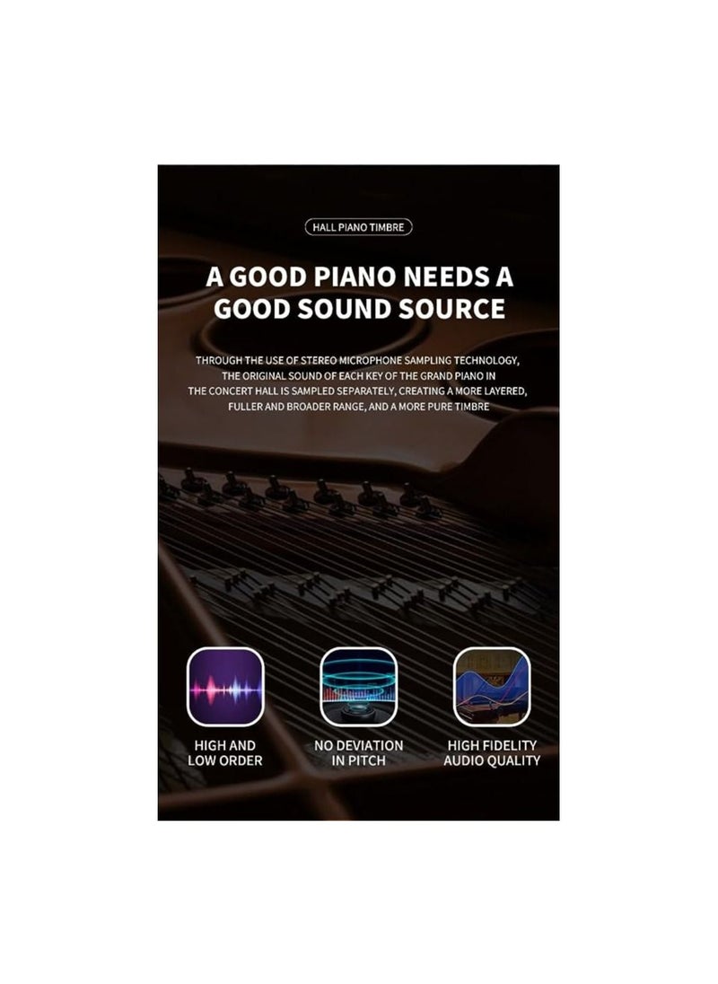 Megarya Professional Design Upright Digital Piano 88 Hammer Action Piano Superimposed Sound Effect USB Jack Electronic Organ Polished Finish (Polished Ebony)  - Image 4