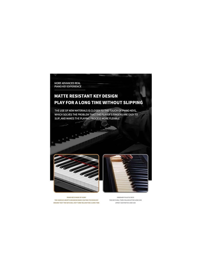 Megarya Professional Design Upright Digital Piano 88 Hammer Action Piano Superimposed Sound Effect USB Jack Electronic Organ Polished Finish (Polished Ebony)  - Image 3