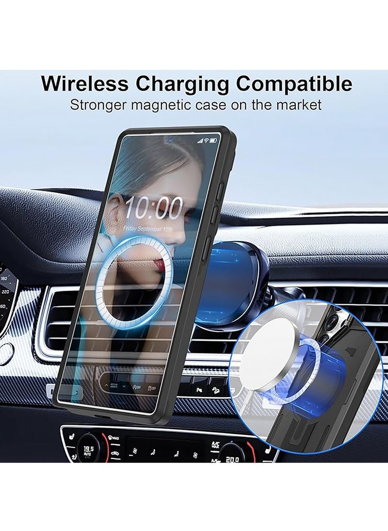 X-level Samsung Galaxy S25 Ultra Case Magnetic with Kickstand,Slim Shockproof Grade Protecive Buil-in Camera Ring Stand Phone Cover Case for S25 Ultra 6.8inch 2025 (Black)  - Image 3