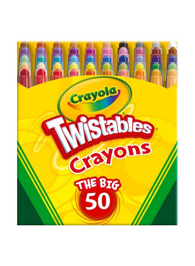 Crayola Mini Twistables Crayons for Kids (50ct), Arts & Crafts Supplies, No Peel Toddler Crayons for Coloring Books, Travel Activities - Image 1