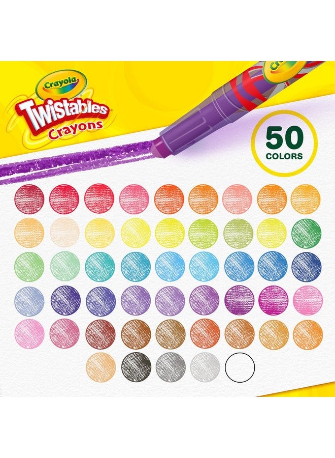 Crayola Mini Twistables Crayons for Kids (50ct), Arts & Crafts Supplies, No Peel Toddler Crayons for Coloring Books, Travel Activities - Image 3