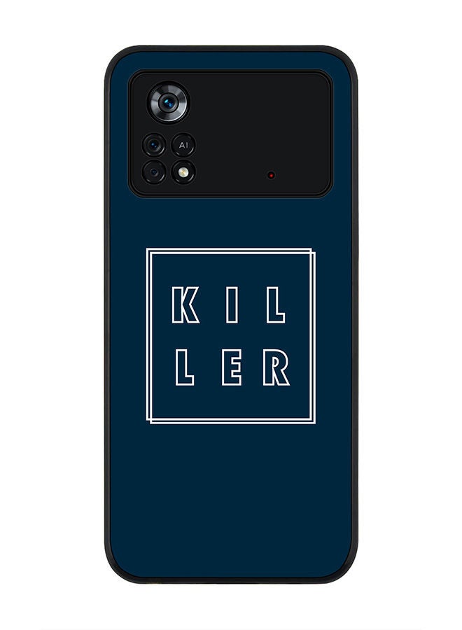 Stylizedd Rugged Black edge case for Poco M4 Pro 4G Slim fit Soft Case Flexible Rubber Edges Anti Drop TPU Gel Thin Cover - Killer Outline - Image 1