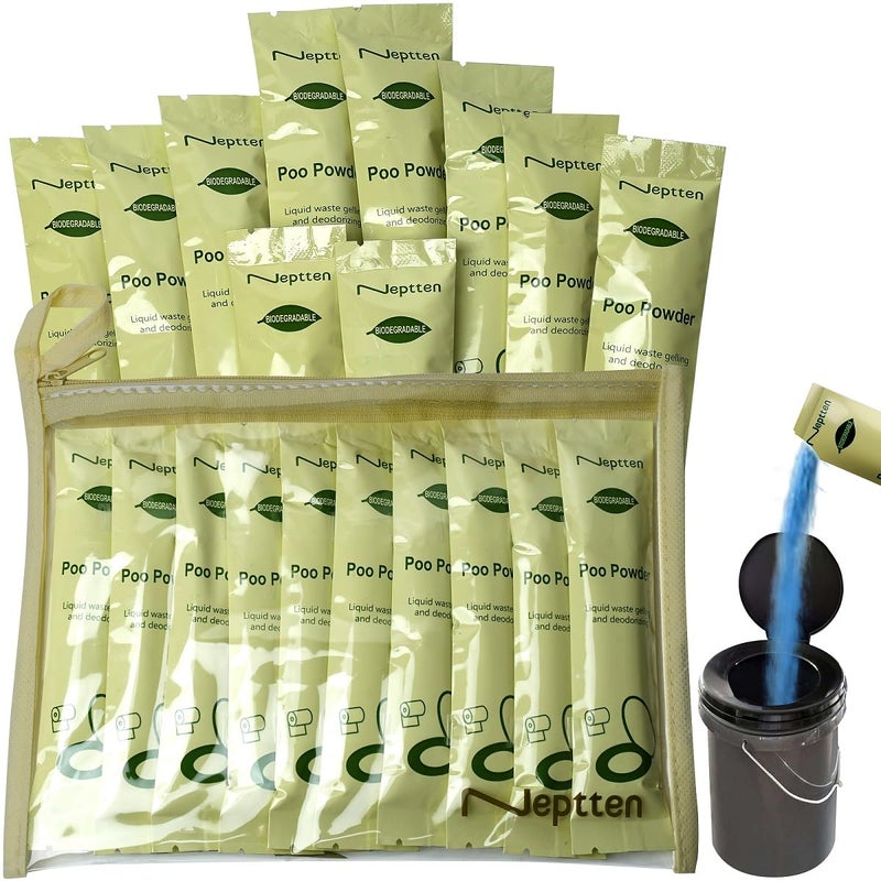 Neptten Portable Toilet Powder. Outdoor Toilet. Neutralize Odor/Fast-Acting Gel. Safe & Easy to use. Emergency Toilet Chemicals Degradable, Go with Porta Potty for Camping (1 Pack) - Image 1