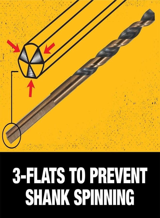 DEWALT Drill Bit Set, 3-Flats Shank,14-Piece, 135 Degree Split Point, for Plastic, Wood and Metal (DWA1184) - Image 5