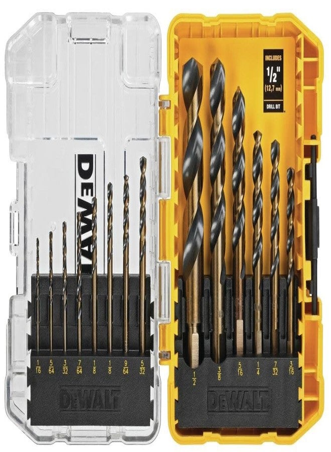 DEWALT Drill Bit Set, 3-Flats Shank,14-Piece, 135 Degree Split Point, for Plastic, Wood and Metal (DWA1184) - Image 1
