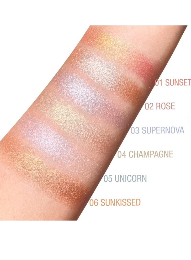 Tintark Cream Highlighter Makeup Palette Glow Highlighters Makeup Powder Suit for Cheeks Body Eyeshadow Silver Light Pink Rose Gold Purple Champagne Vegan Talc Free 02 - Image 4