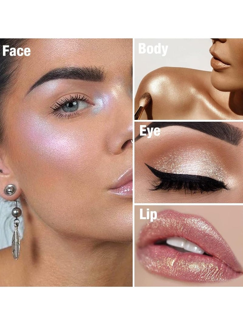 Tintark Cream Highlighter Makeup Palette Glow Highlighters Makeup Powder Suit for Cheeks Body Eyeshadow Silver Light Pink Rose Gold Purple Champagne Vegan Talc Free 02 - Image 5