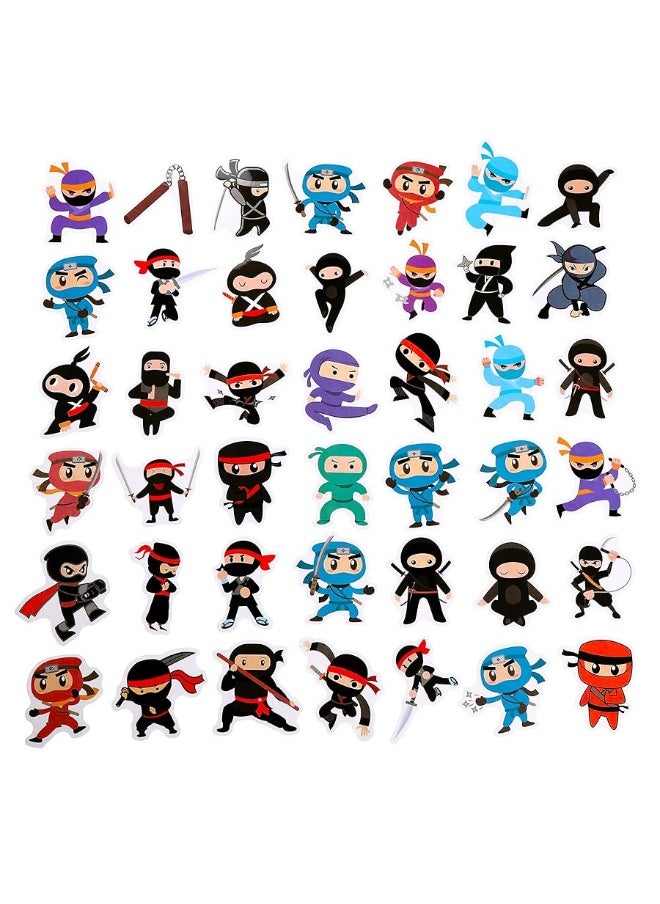 Cleverplay - 100 Pack Ninja Stickers for Kids,Ninja Party Favors, Vinyl Waterproof Stickers for Water Bottle Laptop Computer Phone - Image 1