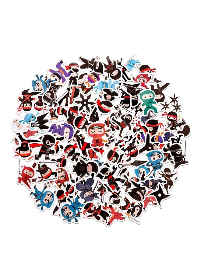 Cleverplay - 100 Pack Ninja Stickers for Kids,Ninja Party Favors, Vinyl Waterproof Stickers for Water Bottle Laptop Computer Phone - Image 1