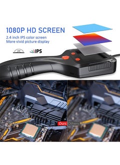 LENND Borescope Endoscope Inspection Camera,Handheld IP67 Waterproof Sewer Endoscope Camera - IPS HD Screen Borescope Portable Snake Camera with 5m Semi-Rigid Cord(2.4")  - Image 3