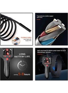 LENND Borescope Endoscope Inspection Camera,Handheld IP67 Waterproof Sewer Endoscope Camera - IPS HD Screen Borescope Portable Snake Camera with 5m Semi-Rigid Cord(2.4")  - Image 5