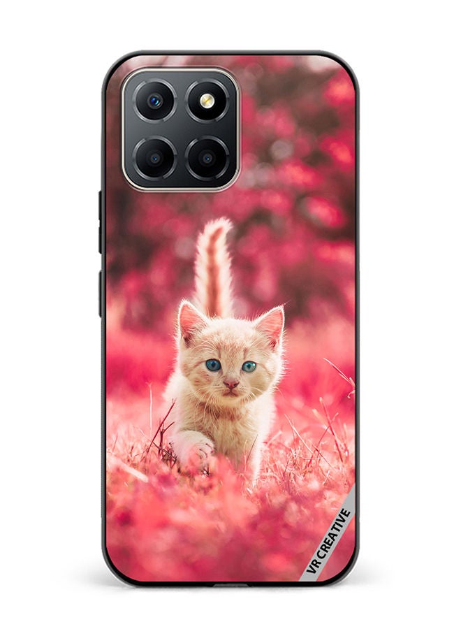 VR CREATIVE Protective Case Cover For Honor X6 Red Blossom Cat Design Multicolour - Image 1