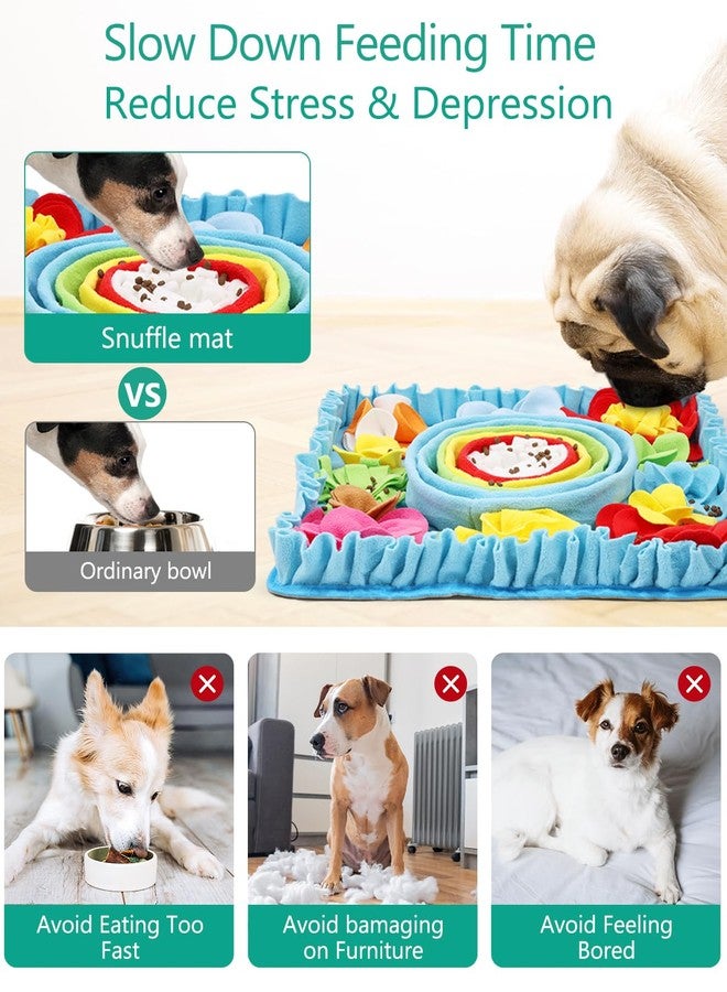 ORIA Snuffle Mat for Dogs, 20x20'' Slow Feeder Mat for Mental Stimulation & Boredom, Dog Puzzle Toy & Rabbit Foraging Mats with Anti-Slip Bottom for Small Medium Large Dogs Puppies Cats Rabbits - Image 3