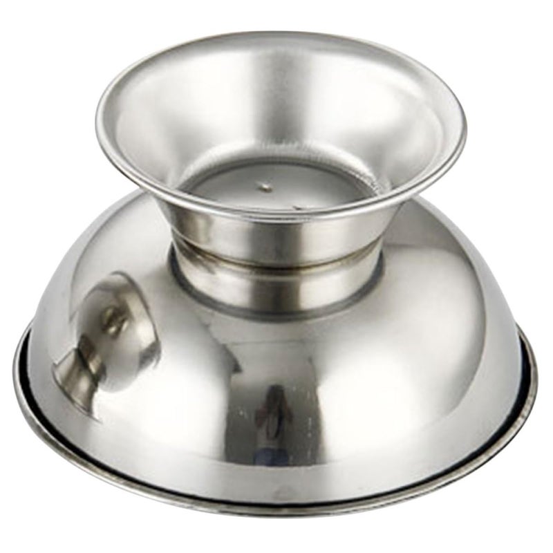 Stainless Steel Shaving Soap Mug Large 11cm Footed Design Reusable Shave Bowl - Image 2