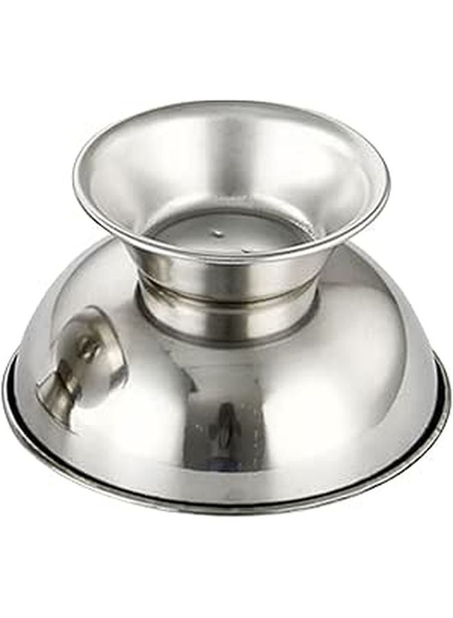 Stainless Steel Shaving Soap Mug Large 11cm Footed Design Reusable Shave Bowl - Image 1