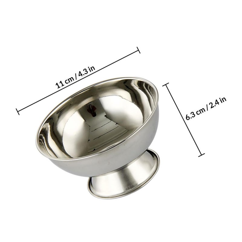 Stainless Steel Shaving Soap Mug Large 11cm Footed Design Reusable Shave Bowl - Image 3