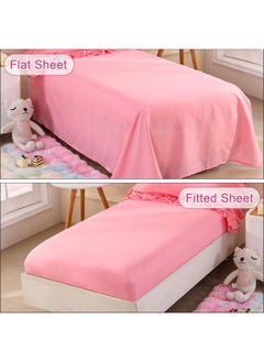 Wowelife Wowelife Toddler Bedding Set for Girls 4 Piece Ruffle Boho Tufted Fringe Pink Toddler Bed Comforter Sets Jacquard Bed Set Bed in a Bag with Comforter, Flat Sheet, Fitted Sheet, Pillowcase  - Image 4