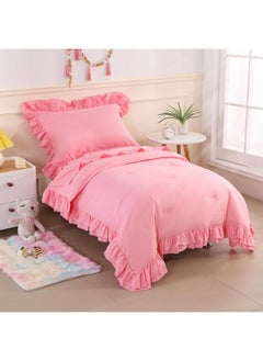 Wowelife Wowelife Toddler Bedding Set for Girls 4 Piece Ruffle Boho Tufted Fringe Pink Toddler Bed Comforter Sets Jacquard Bed Set Bed in a Bag with Comforter, Flat Sheet, Fitted Sheet, Pillowcase  - Image 2