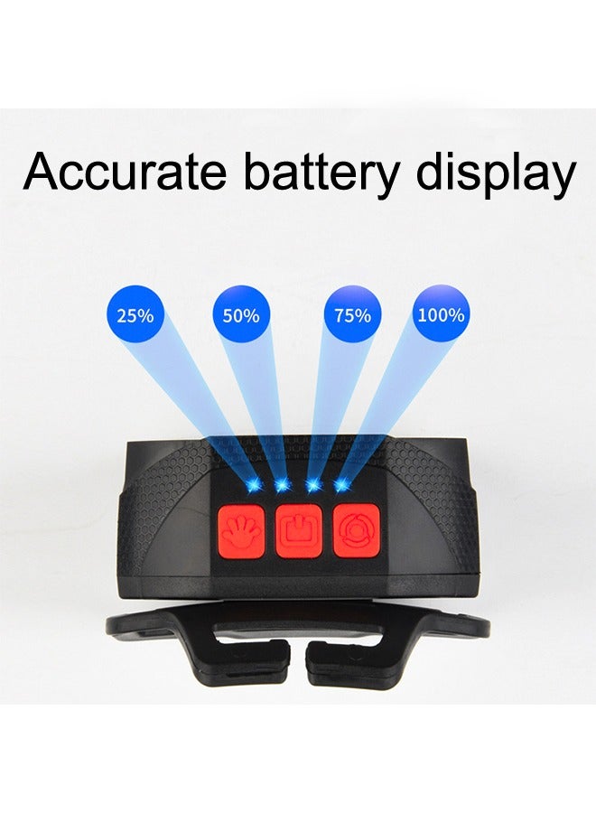 Rechargeable Headlamp High Lumen Bright LED Head Lamp with Red White Light Waterproof Headlight 6 Mode Head Flashlight for Outdoor Running Hunting Fishing Hiking Camping Gear - Image 2