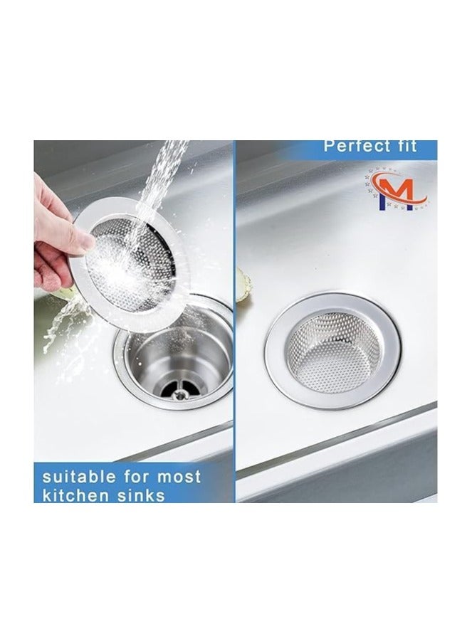 MultiStar Kitchen Sink Strainer Stainless Steel Hair Catcher Strainer Basket for Kitchen Sink Bathroom Tub Wash Basin Balcony Drain Hole 2 Pcs 11.5cm 9cm - Image 2