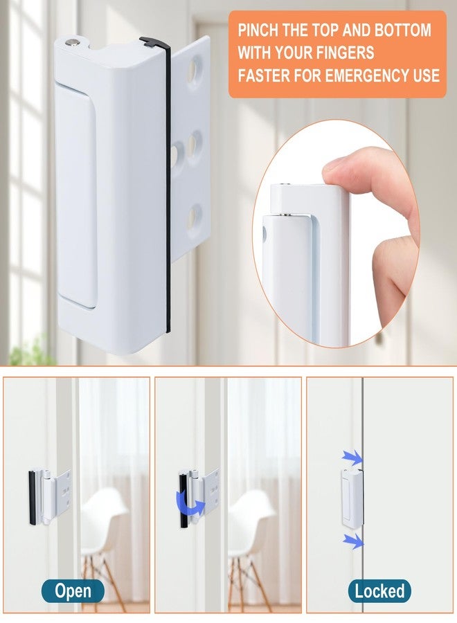 Husfunov Home Security Door Lock Home Security Door Lock 2PCS White - Image 4