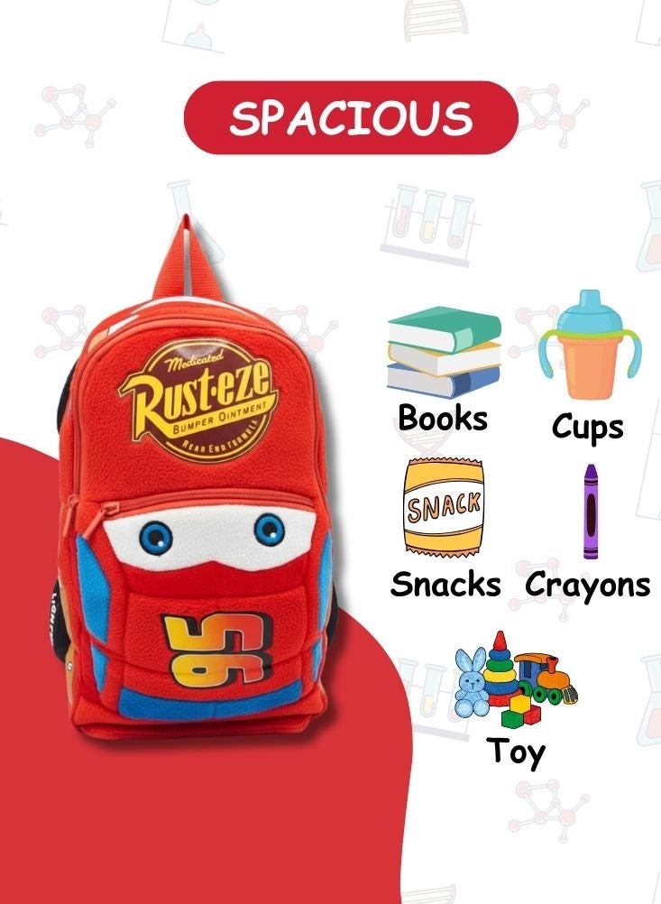 بريميم حقيبة ظهر ثلاثية الأبعاد من القطيفة بتصميم لايتنينج ماكوين للأطفال - حقيبة مدرسية ناعمة محشوة بتصميم سيارات ديزني بيكسار رقم 95 لمرحلة ما قبل المدرسة والسفر - Image 4