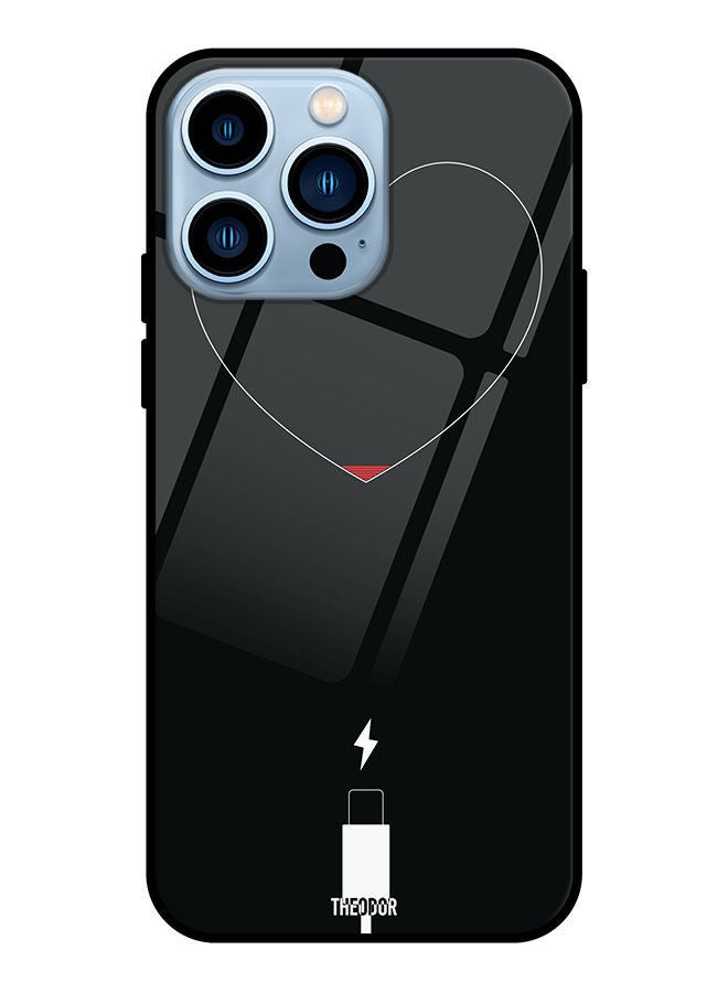 Theodor Protective Tempered Glass Case Cover For Apple iPhone 13 Pro Heart Battery Low - Image 1
