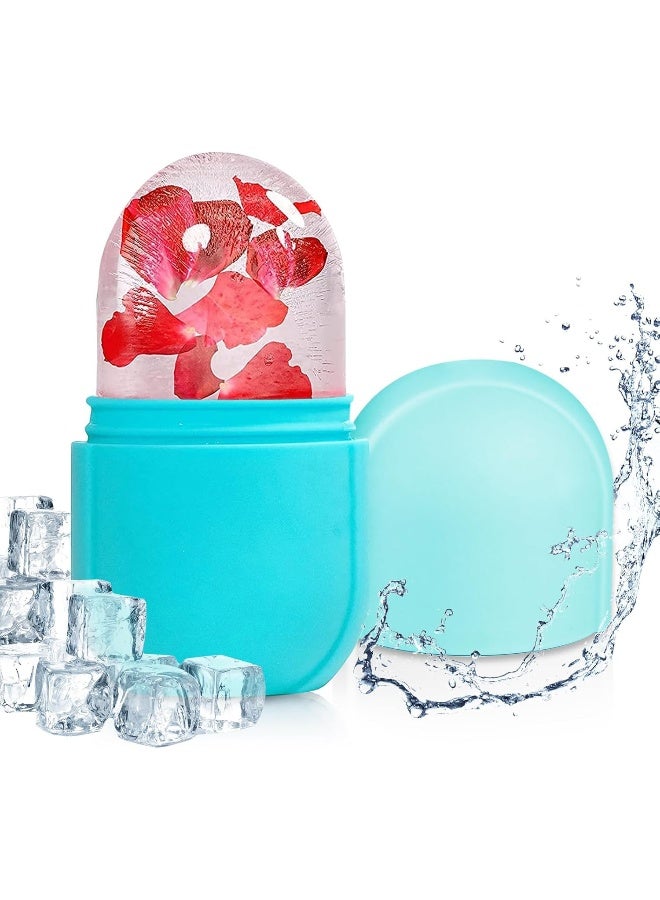 ECVV Ice Face Roller Massager for Face, Eyes and Neck, Skin Care Roller Face Massager Reduce Puffiness, Reusable Massage Silicone Ice Mold (Blue) - Image 1