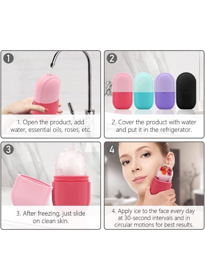 ECVV Ice Face Roller Massager for Face, Eyes and Neck, Skin Care Roller Face Massager Reduce Puffiness, Reusable Massage Silicone Ice Mold (Blue) - Image 5