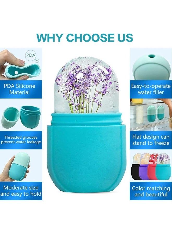 ECVV Ice Face Roller Massager for Face, Eyes and Neck, Skin Care Roller Face Massager Reduce Puffiness, Reusable Massage Silicone Ice Mold (Blue) - Image 4