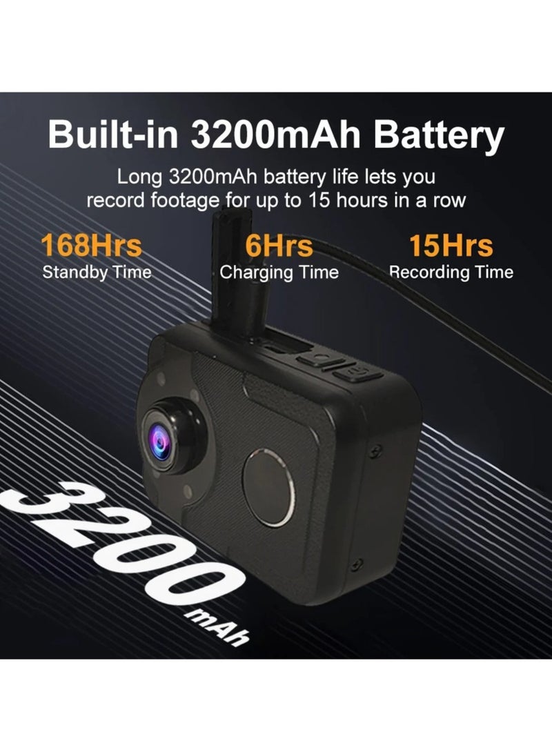 AROAQ 4K High-Definition Chest-Worn Enforcement Recorder with Wireless Waterproof Design and Back Clip for Patrol Recording - Image 4