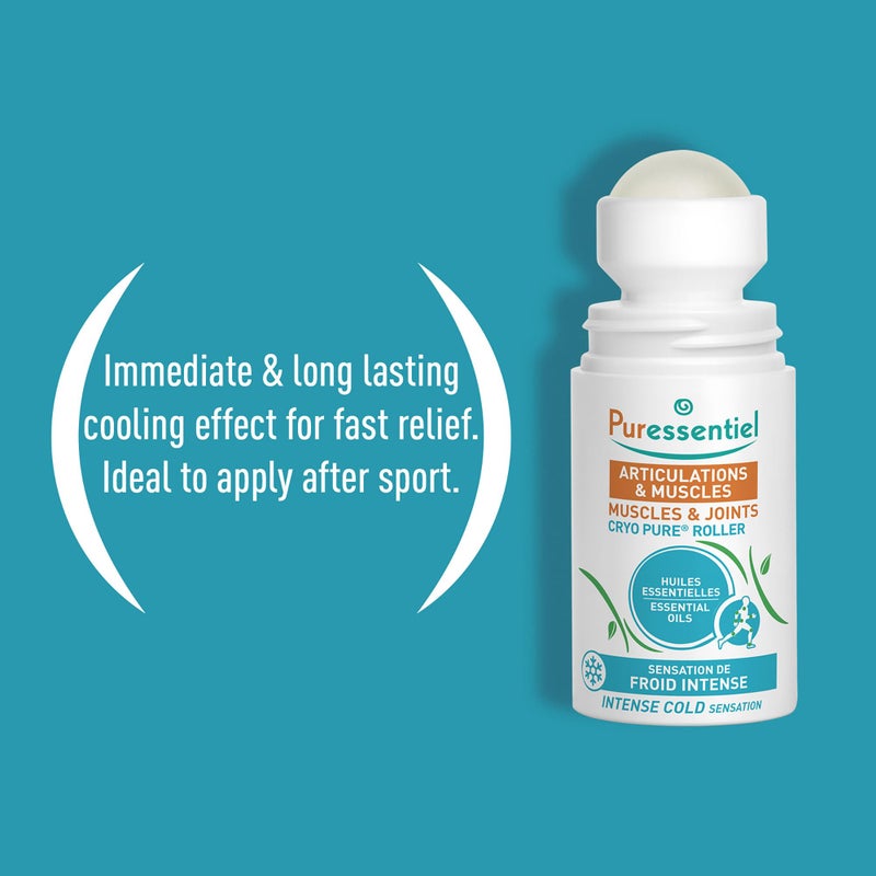 Puressentiel Muscles and Joints Cryo Pure Roller - Natural Menthol and Essential Oils Soothe Muscles - Long Lasting Cooling Sensation - 2.5 oz - Image 3