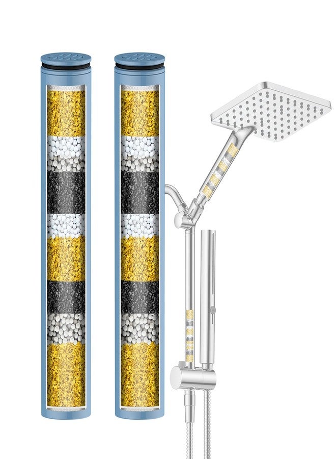 Hombeter Shower Filter Replacement - 2-Pack Multi-Stage Cartridge for Hard Water, Removes Chlorine and Harmful Substances - Image 1