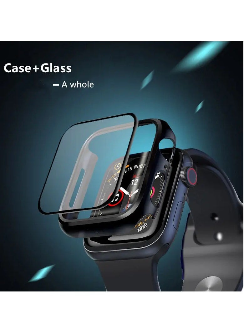 HEXABEX Apple Watch SE 2/SE 44MM Case, Protection Case with Built in Tempered Glass Case for Apple Watch SE2 and SE 44MM Black  - Image 2