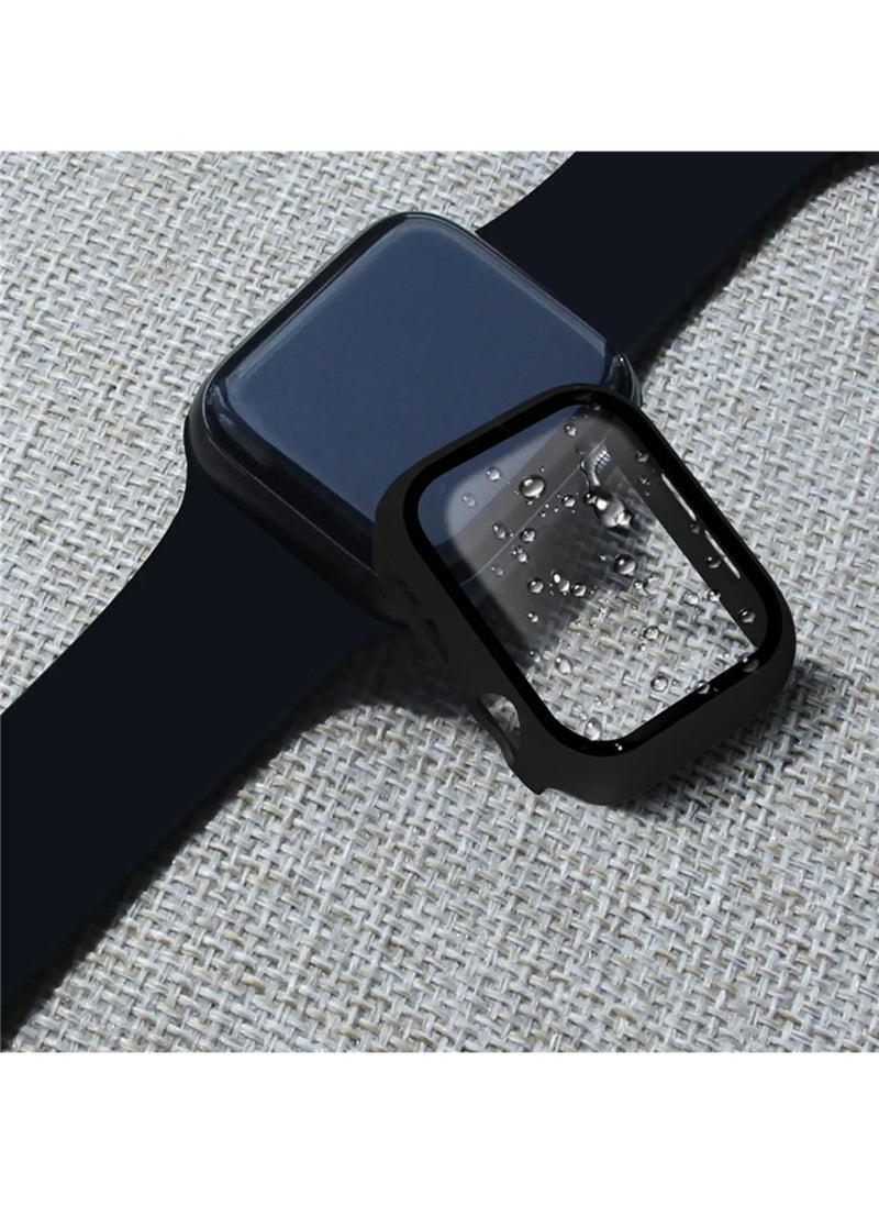 HEXABEX Apple Watch SE 2/SE 44MM Case, Protection Case with Built in Tempered Glass Case for Apple Watch SE2 and SE 44MM Black  - Image 4