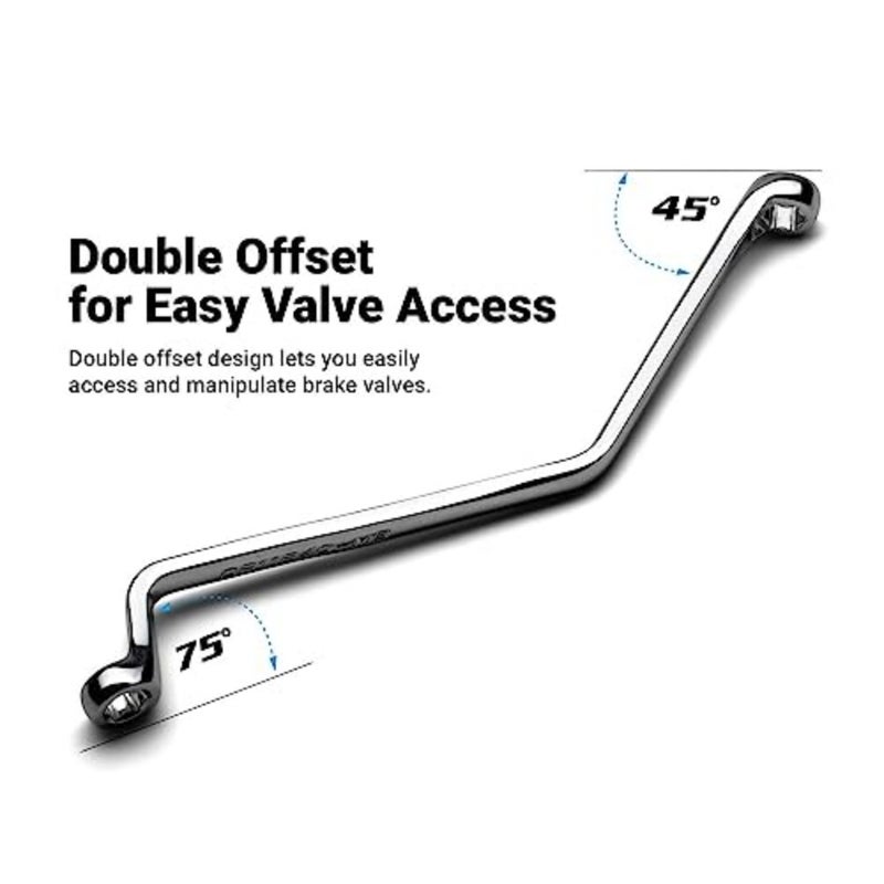 Brake Bleeder Wrench, Angled Double Box End, Metric - Image 2