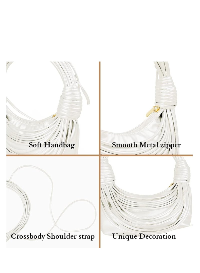 Excefore حقائب كتف نسائية، محفظة كلاتش نسائية، حقيبة يد عصرية، حقيبة صغيرة، حقيبة جلدية مسائية بسحاب - Image 3