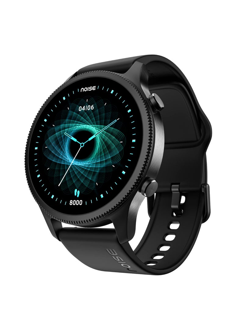 Noisefit Halo 1.43" Amoled Display, Bluetooth Calling Round Dial Smart Watch, Premium Metallic Build, Always On Display, Smart Gesture Control, 100 Sports Modes Jet Black - Image 1