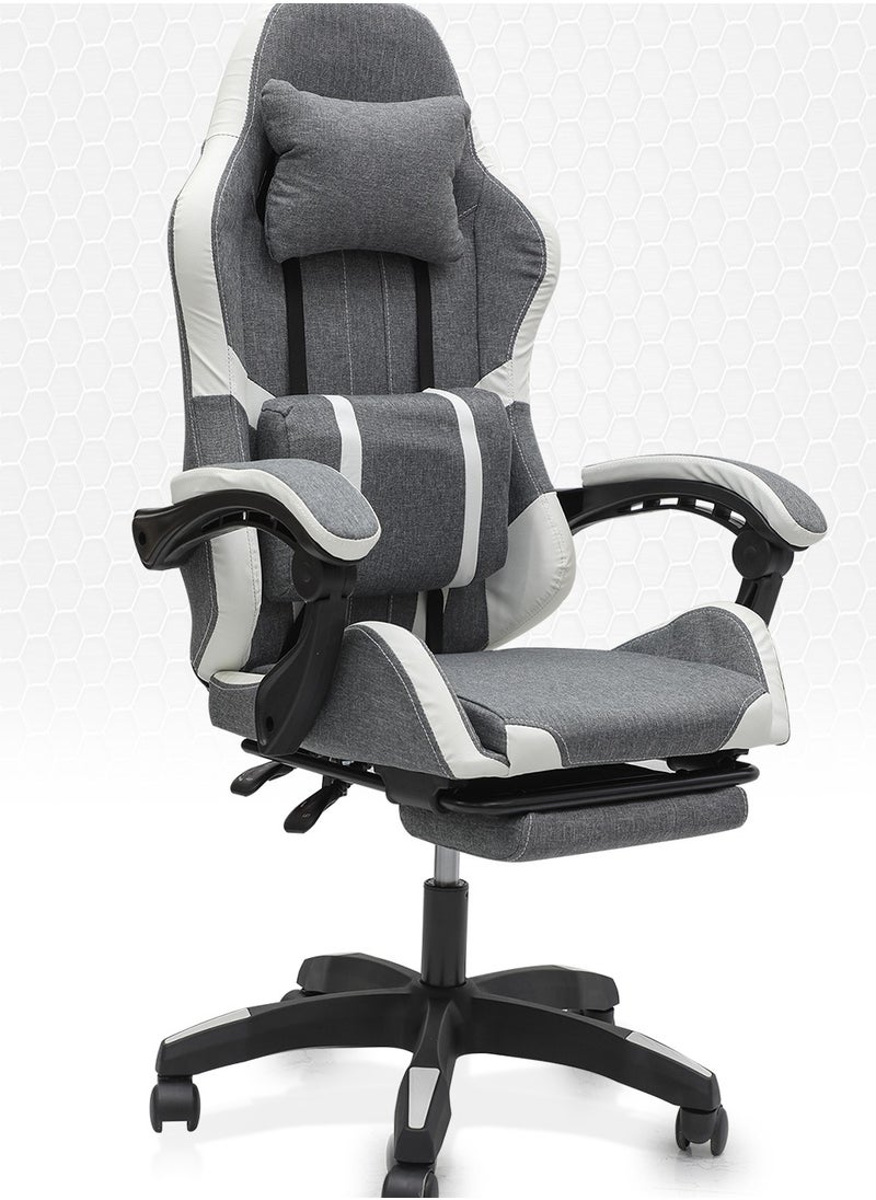 Multi Home Furniture - Best Executive Gaming Chair with retractable Footrest Modern design For Video Gaming Pc With adjustable Height and Fully Reclining Back And Head Rest For Adults MH-FR34-Grey - Image 1