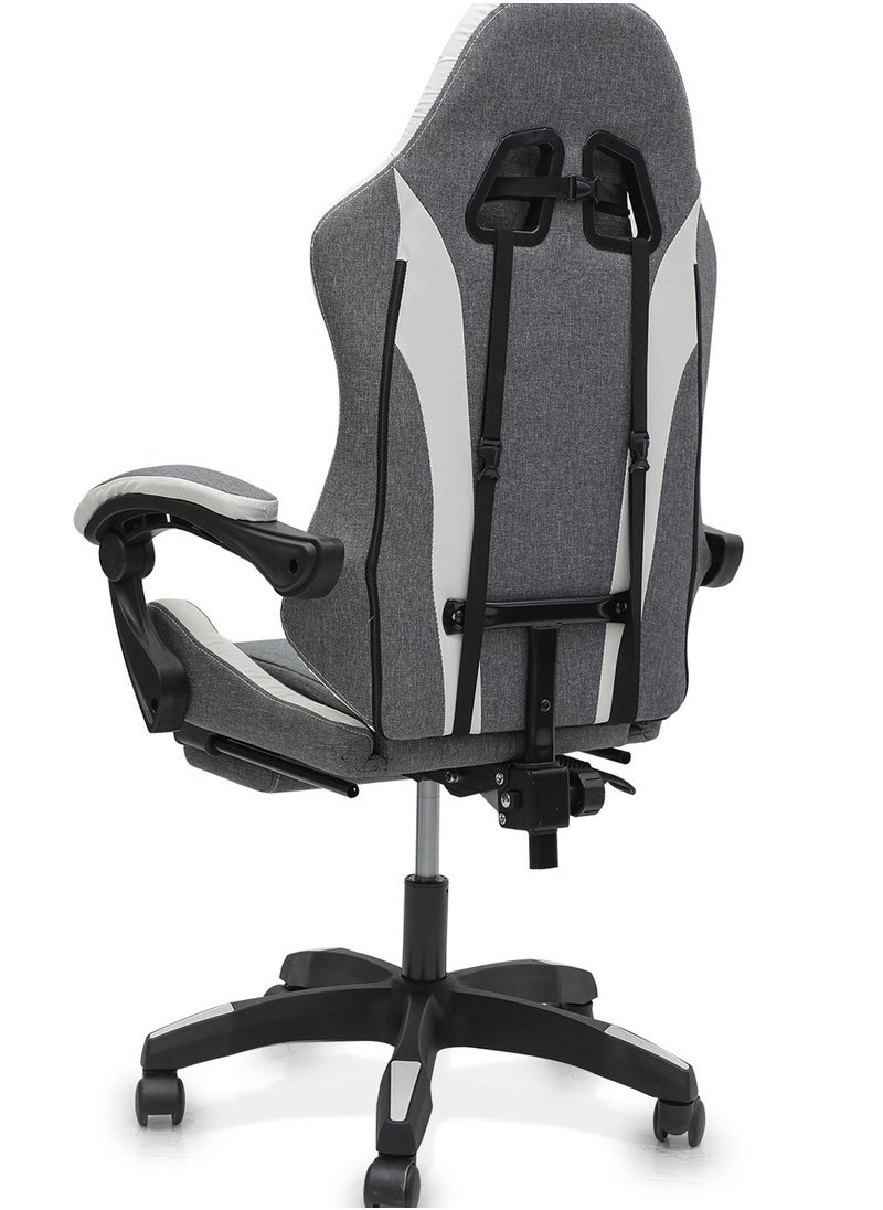 Multi Home Furniture - Best Executive Gaming Chair with retractable Footrest Modern design For Video Gaming Pc With adjustable Height and Fully Reclining Back And Head Rest For Adults MH-FR34-Grey - Image 1