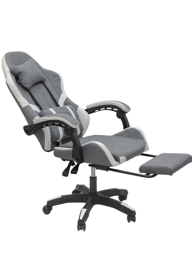 Multi Home Furniture - Best Executive Gaming Chair with retractable Footrest Modern design For Video Gaming Pc With adjustable Height and Fully Reclining Back And Head Rest For Adults MH-FR34-Grey - Image 1