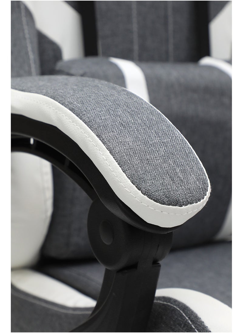 Multi Home Furniture - Best Executive Gaming Chair with retractable Footrest Modern design For Video Gaming Pc With adjustable Height and Fully Reclining Back And Head Rest For Adults MH-FR34-Grey - Image 1