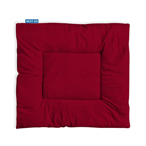 NEXTGO Floor Mat Puja Aasan 2Feet x 2Feet | Velvet Makhmal Fabric Microfiber Filling Floor Aasan for Dinner, Puja, Meditation, Garden, Yoga Mat for Home Office Ghar | Pack of 1 Indian Maroon - Image 1