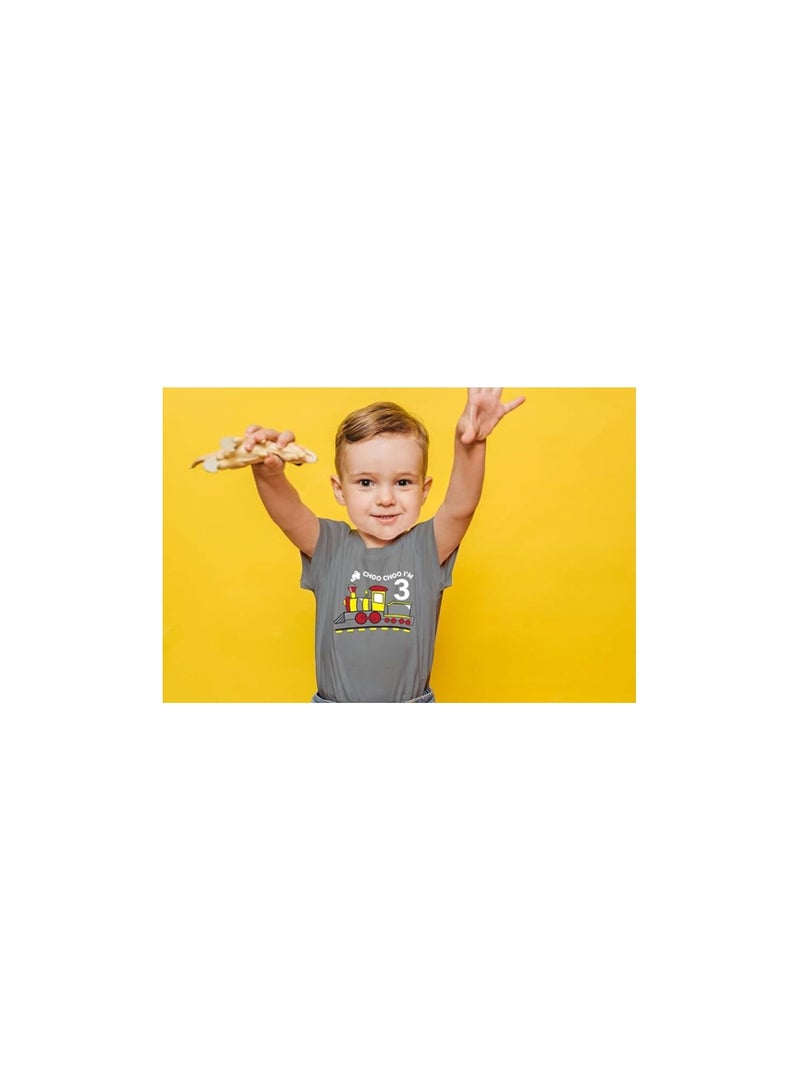 PRINTSHOP4ME 3rd Year Birthday Tshirt Toddler Outfit for kids Baby Boys and Baby Girls - Image 2