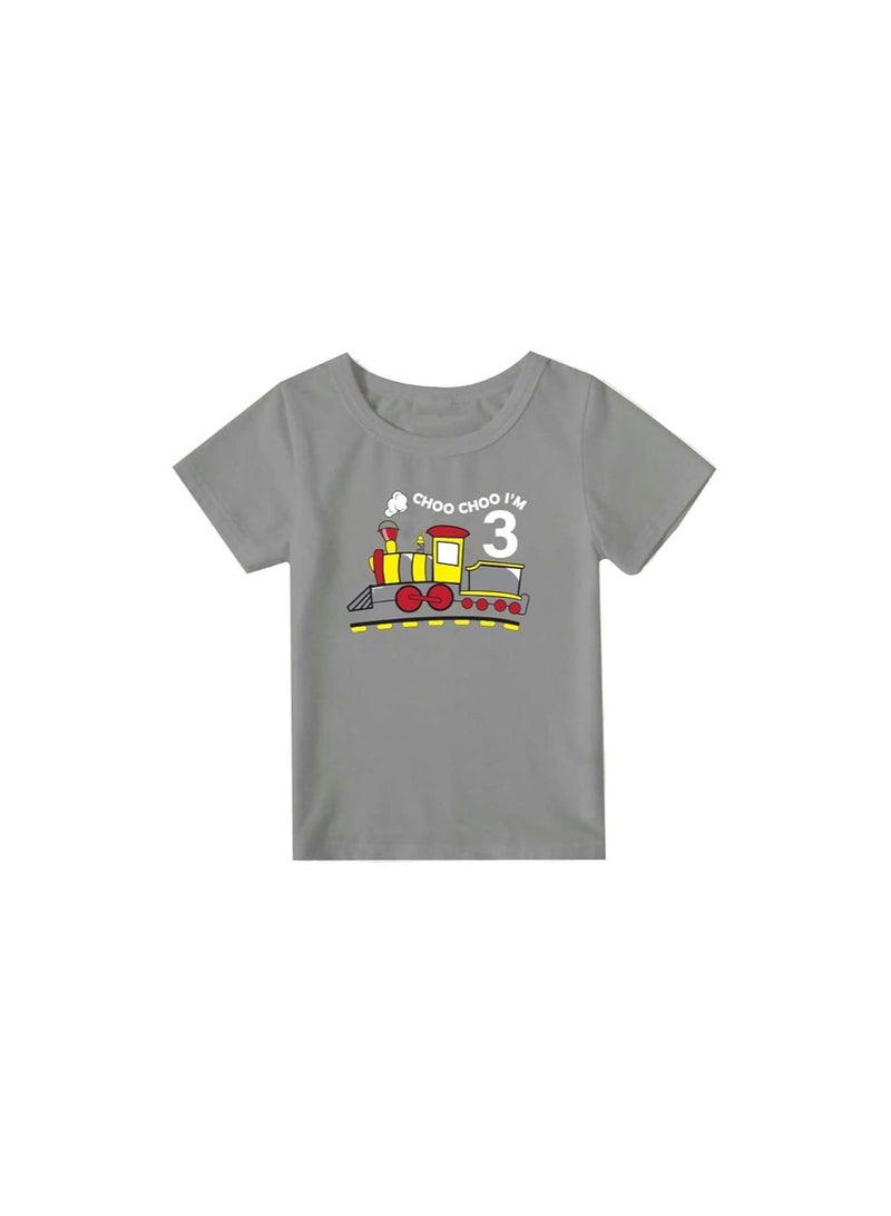PRINTSHOP4ME 3rd Year Birthday Tshirt Toddler Outfit for kids Baby Boys and Baby Girls - Image 1